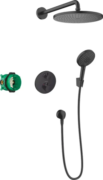 Hansgrohe Croma 280 dusjsystem med Ecostat S, matt svart