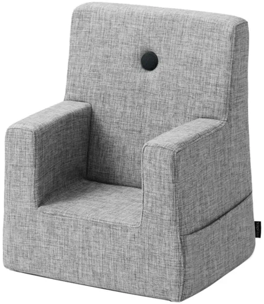 Barnestol - lysegrå/mørkegrå knapp