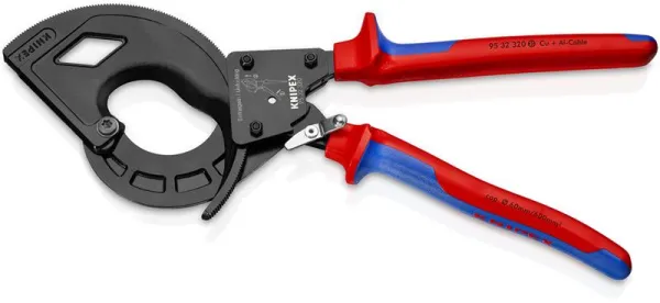 Knipex Kabelsaks (Skraldeprinsipp, 3-trinns) svart atramentert, med flerkomponent-håndtak 320 mm