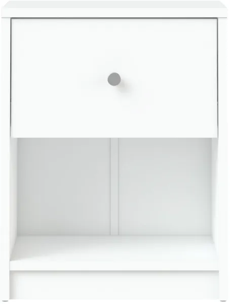 TVILUM May nattbord - hvitt tre, m. 1 skuff og 1 rom