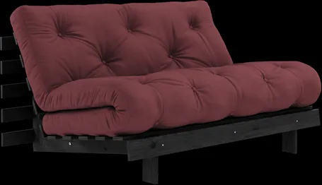 Karup Design Roots Sovesofa Med Roots Madrass 140x200 Bordeaux/Sortlakkert