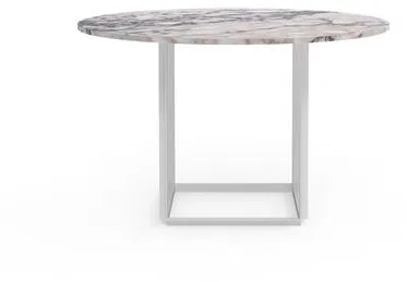 New Works Florence Spisebord Ø120 White Viola Marmor m. Hvit Stel