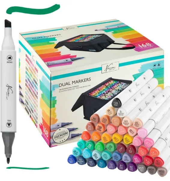 Nassau Markers dual tip white triangular 168 pcs